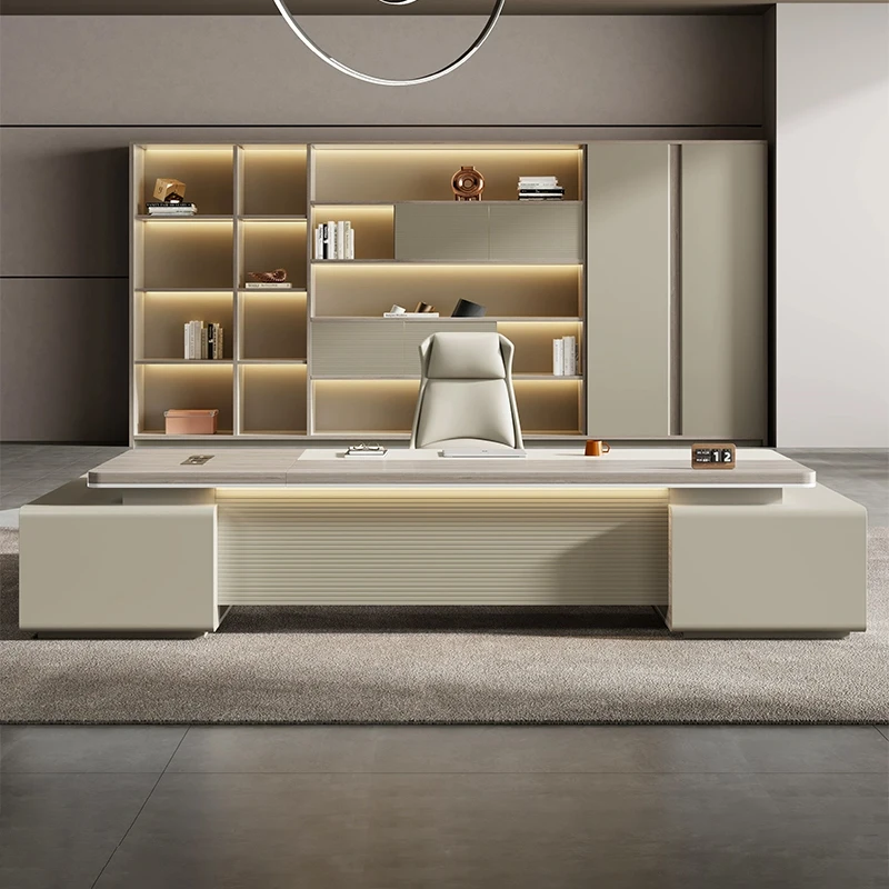 

Office desk and chair combination, fashionable light luxury, high-end furniture