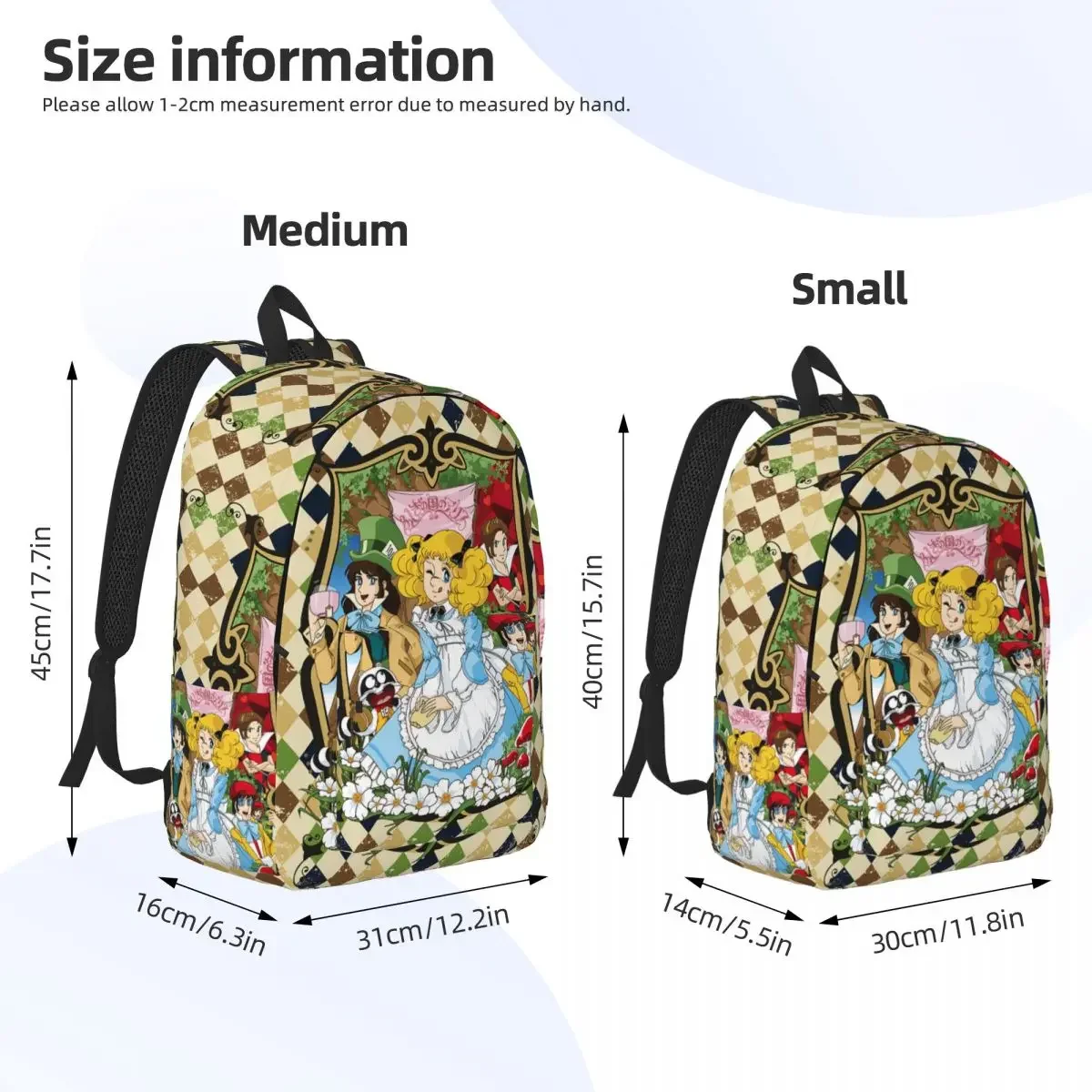 Candy Candy Anime Kurin Zaino Uomo Donna Studente adolescente Zaino da lavoro Kawaii Borsa a tracolla per college per bambini giapponesi leggera