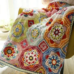 Fine Hand-crocheted Persva Blanket Creative Flower Weaving Small Cover Blanket Wool Crochet Blanket Finished Product