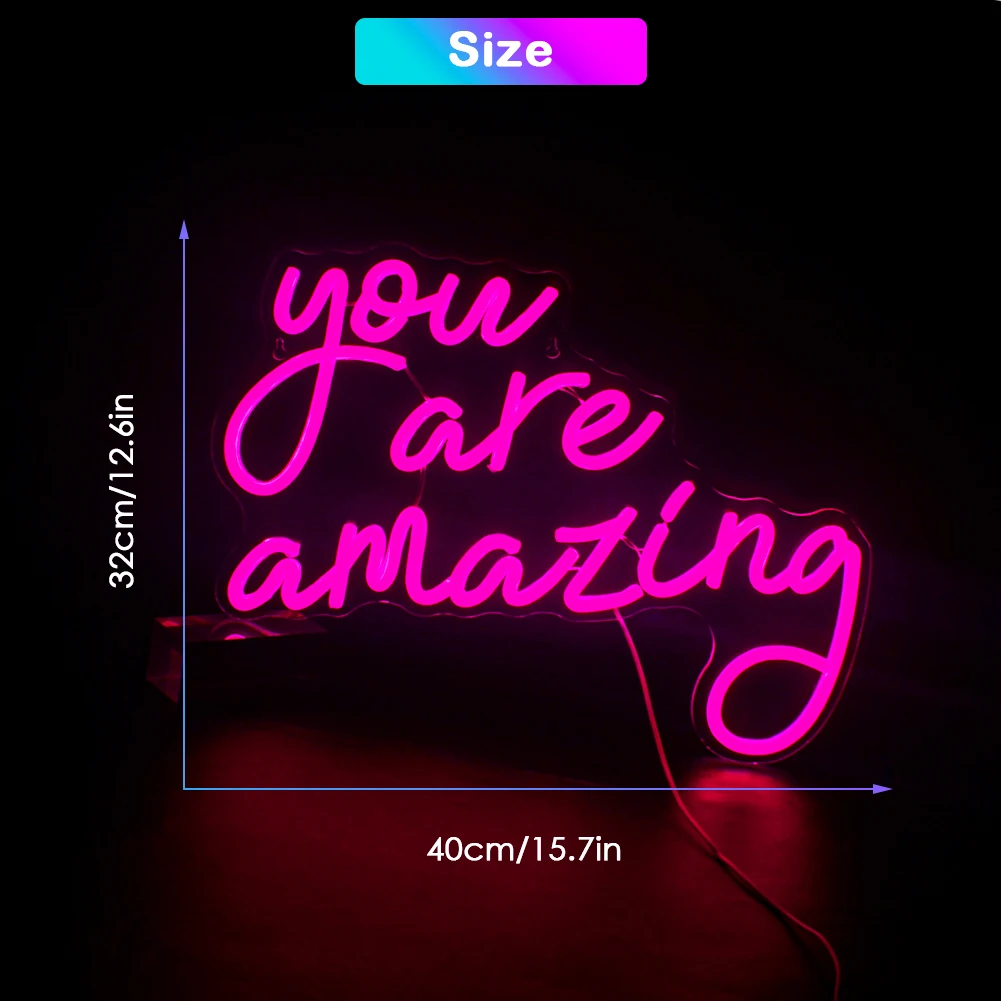 You Are Amazing Logo kustom Neon perusahaan dekorasi dinding energi positif LED pencahayaan malam ruangan permainan gua Pria Wanita Studio