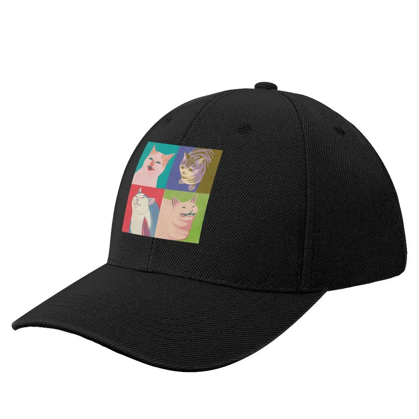 

Four Meme Cats of the Apocalypse Baseball Cap Golf Cosplay Sun Cap Women Beach Fashion Men's