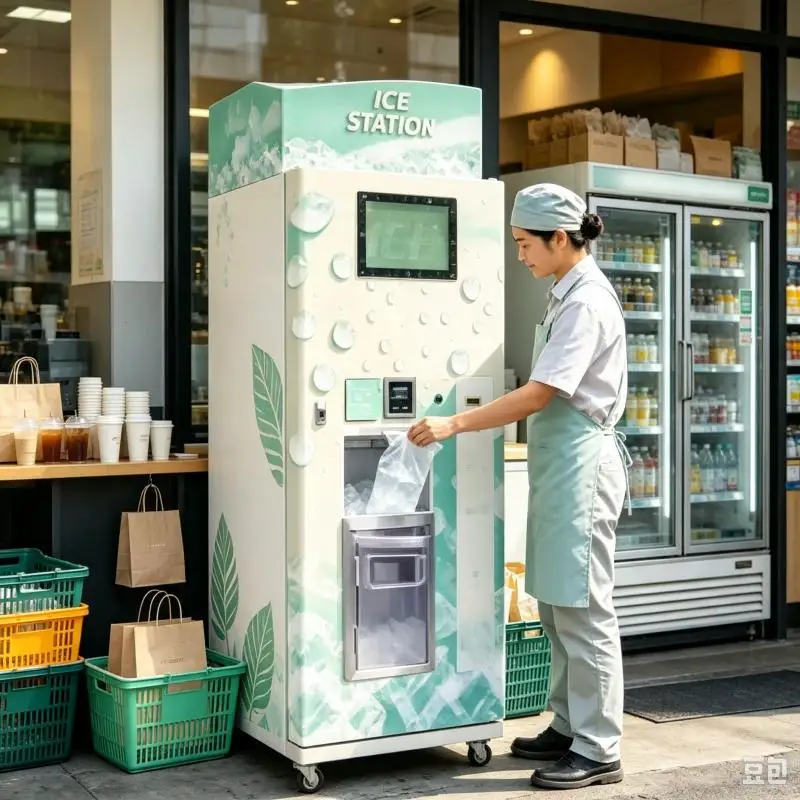 Commercial Ice Cube Vending Machine Customized Intelligent Ice Making Equipment Automatic Ice Dispenser Outdoor Retail Solution
