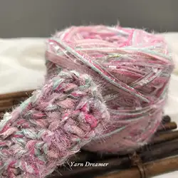 2 Styles Pink Glitter Yarn for Crochet Bag Fancy Hand Knitting Yarn 100g Hand Blended Thick Yarn chunky Wool yarnart