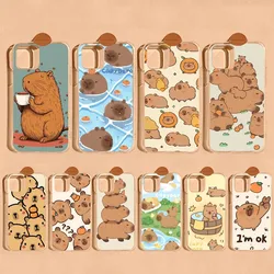 Cartoon Capybara Phone Case For IPhone 16 15 8 7 6 6S Plus X SE XR XS 14 11 12 13 Mini Pro Max Mobile Case