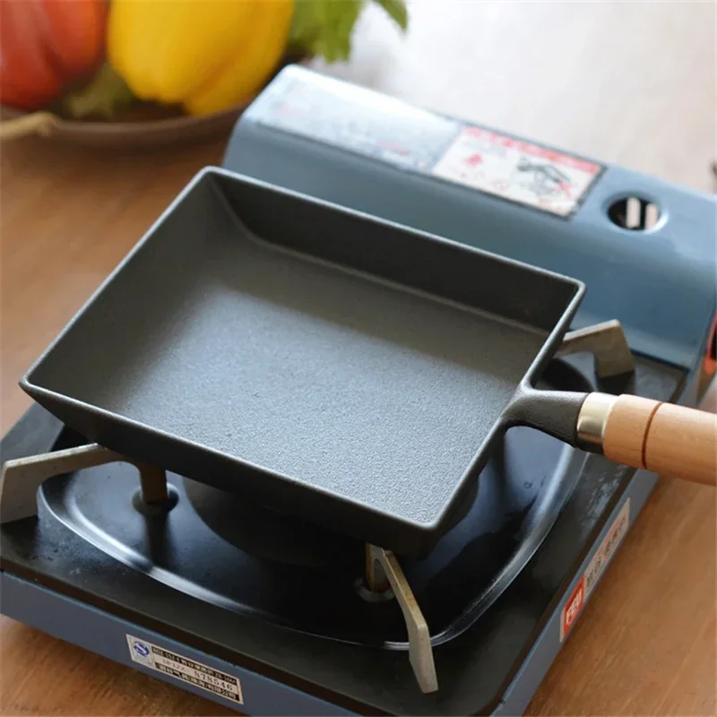 Kitchen Tools No Coating Thickened Omelette Heat Resistant Japanese Style Mini Tamagoyaki Non Stick Frying Pan Cast Iron wok