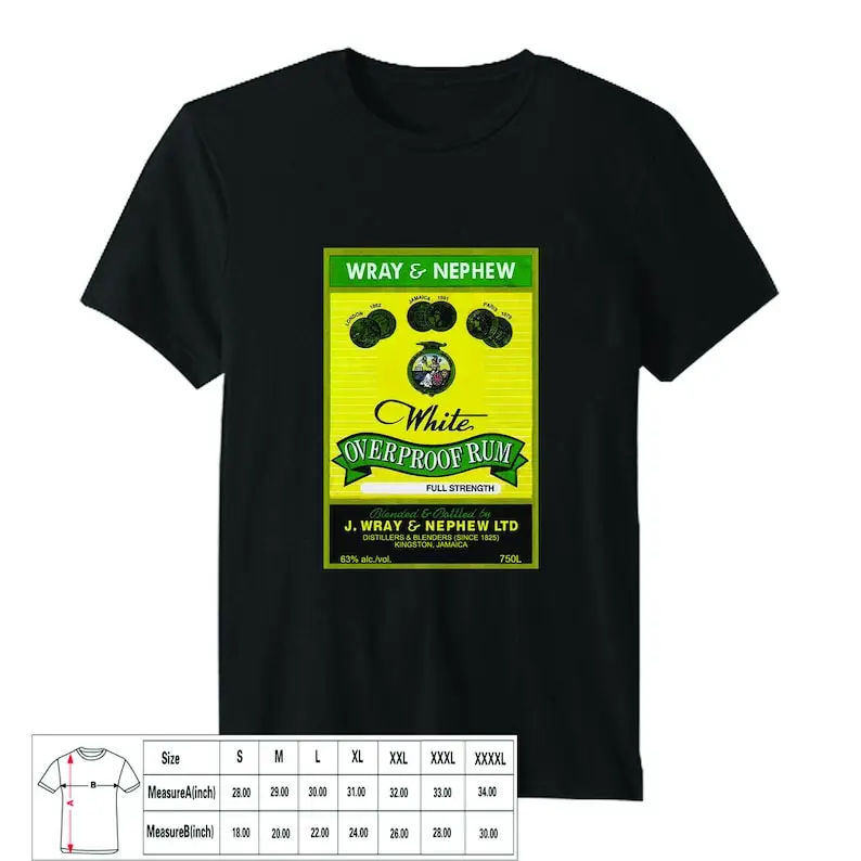 Wray & Nephew Over Proof Jamaican Rum  T-Shirt USA Size