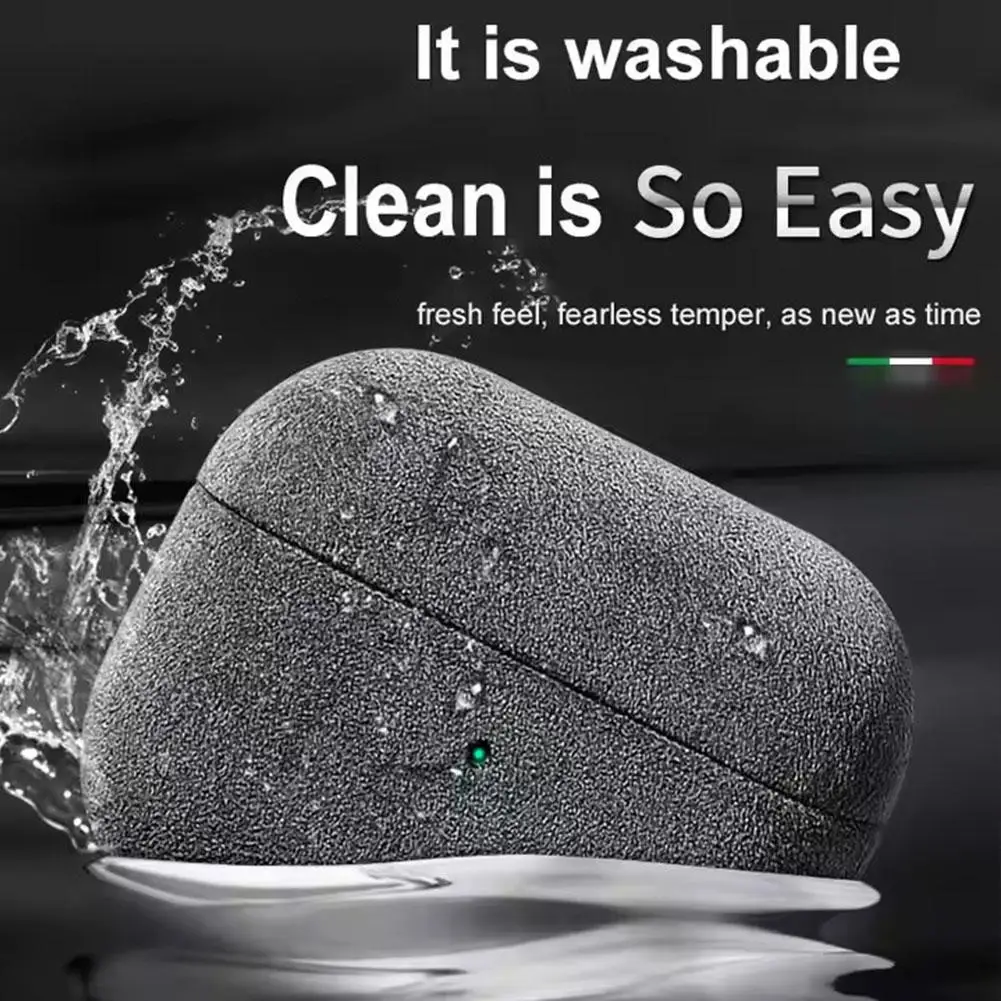 حافظة سماعة رأس من جلد الغزال لأجهزة Airpods 4 من الجلد الاصطناعي حافظة واقية لسماعات الرأس مقاومة للخدش ومضادة للسقوط