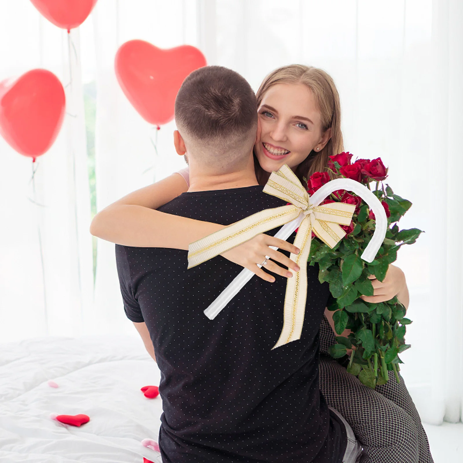 Bowknot زي قصب الزخرفية فستان أنيق الدعامة تأثيري حفل زفاف مرحلة الأداء كابينة تصوير التبعي