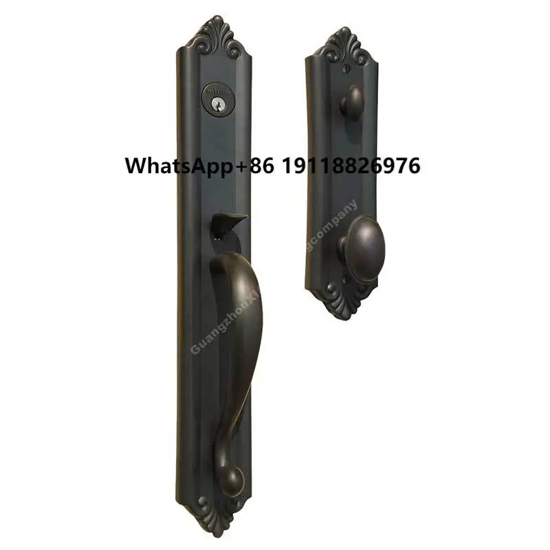 

Sunnysky Classic Vintage Luxury Door Lock Handle European Style Double Opening for Front Wrought Iron for Villa or Apartment