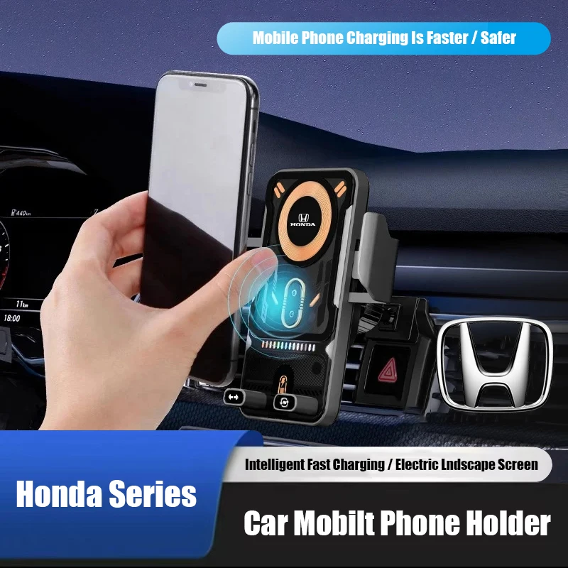 

Автомобильный держатель для телефона, беспроводное зарядное устройство, фиксированный держатель для телефона, аксессуары для Honda Civic Accord Jazz Fit CRV Odyssey City Pilot Vezel