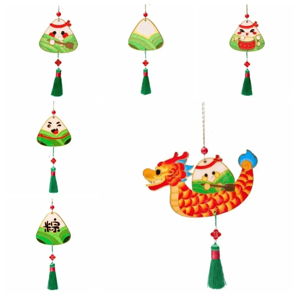 

1 Set Zongzi Dragon Boat Festival Pendant Cloisonne Filament Dragon Boat Chinese Style DIY Toy Handmade Crafts