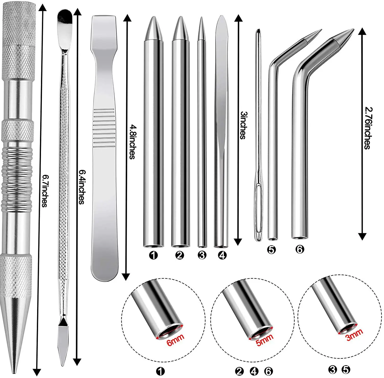 12/6/4 Pcs Paracord Needles Knitting Tool Aluminium Parachute Cord Paracord Stitching Needle Set Bracelets DIY Knitting Tool Kit