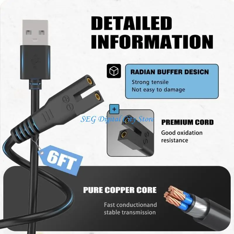 

U75B PVC Charging Cord For Pool Vacuum Cleaner Equipment 80CM 5V 2A USB For 28620E