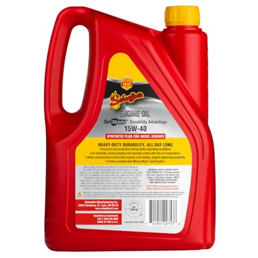 زيت محرك ديزل عالي الأداء 15W40 للتطبيقات الثقيلة مع ميزة متانة SynShield سعة 1 جالون، عبوة من 6 قطع #3