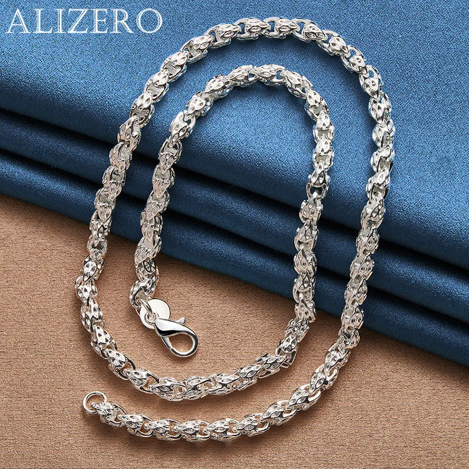 ALIZERO 925 Sterling Silver 20/24 Inch 5mm Faucet Chain Necklace For Men Women Hip Hop Punk Accessories Fashion Jewelry