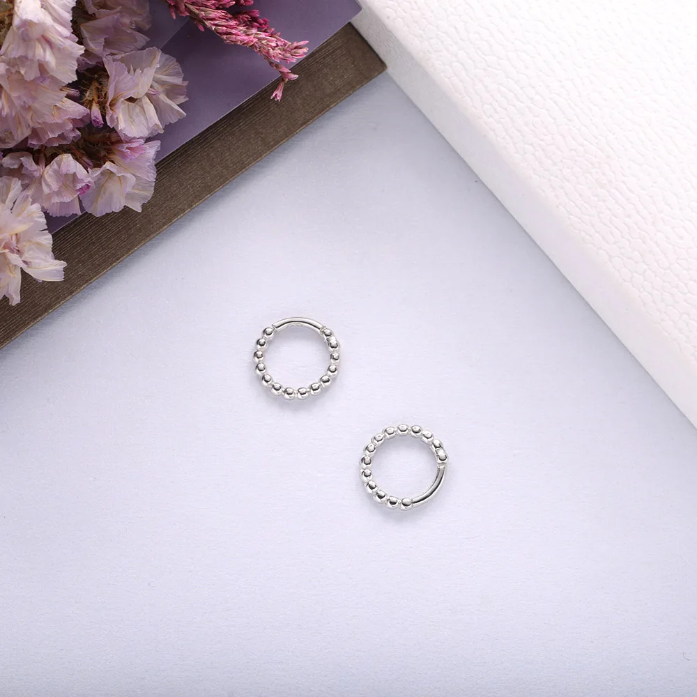 SHADOWHUNTERS ريال 925 فضة أقراط صغيرة هوجيز الغضروف مطرز الأطواق الصغيرة للنساء مجوهرات للجسم ثقب الأنف #3