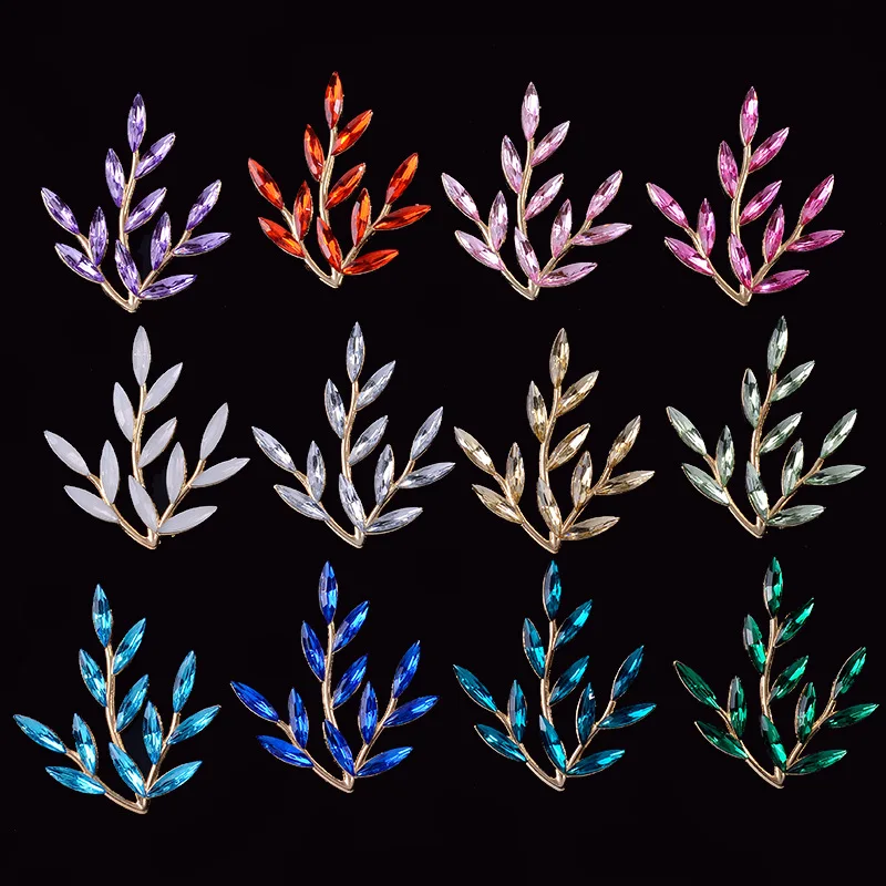 5 Pcs Acrylic Colored Branches  LeavesAcrylic Diamod For DIY Shoes Clothing Bag Plate Buckle Handmade Jewelry Accessories