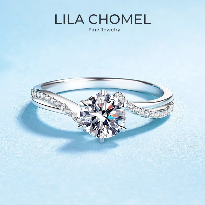 

Lover Valentine's Day 18K White Gold Girl Friend Birthday Gift Rings 1CT Moissanite Diamond Women PT950 Platinum Wedding Bands