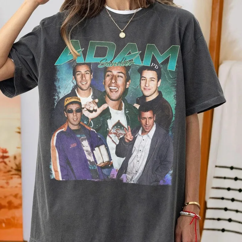 Camiseta Adam Sandler, Camiseta com Estampa de Filme de Comédia Retrô para Mulheres, Nova Camiseta Casual Unissex Y2K de Algodão para o Verão