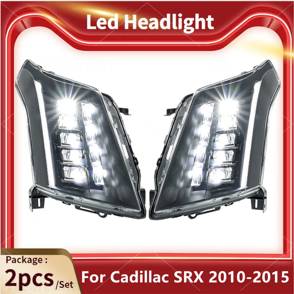 Car LED Headlights For Cadillac SRX 2010-2015 Accessories Modified Led Front DRL Turn Signal Lights Headlamp Assembly