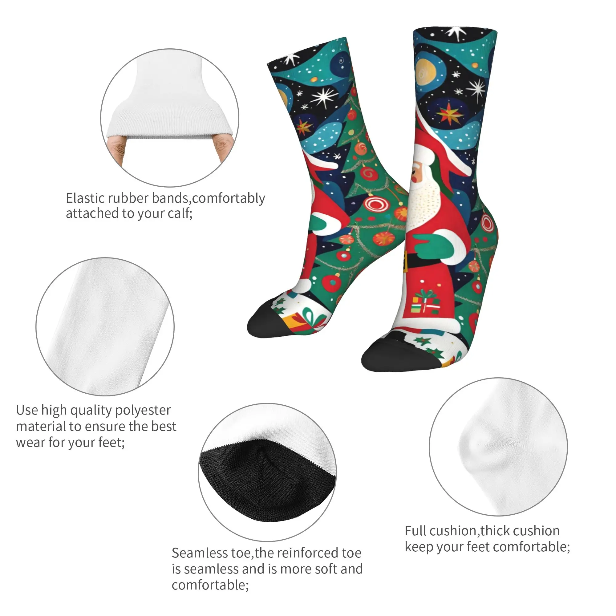 男性靴下クリスマスサンタクロースストッキング滑り止め品質靴下秋面白いグラフィックランニングソックス