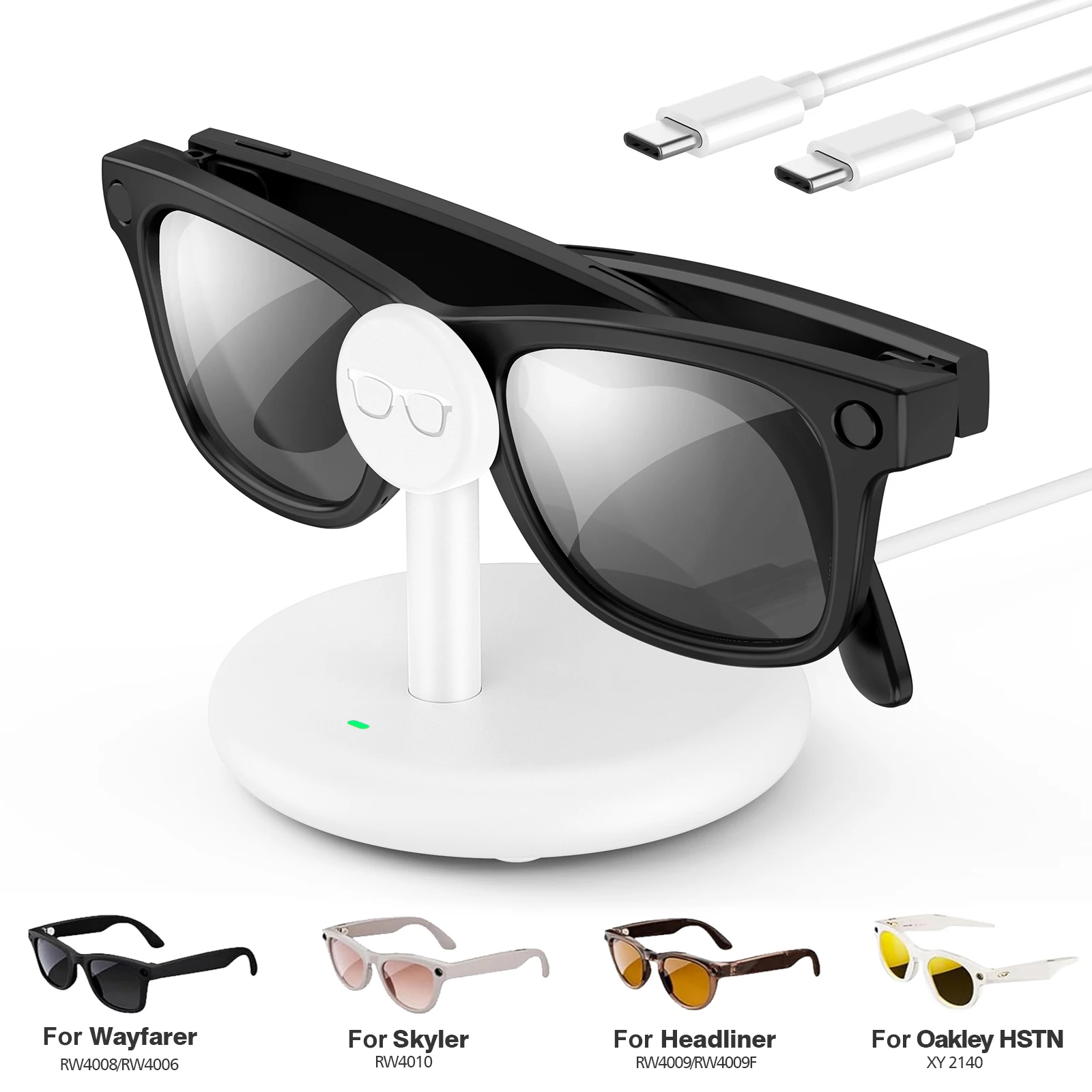 

Зарядная док-станция для R-Ban Meta Зарядная док-станция Адаптер Type-C Подставка для зарядки очков AI Умные очки Питная дорожная зарядная станция