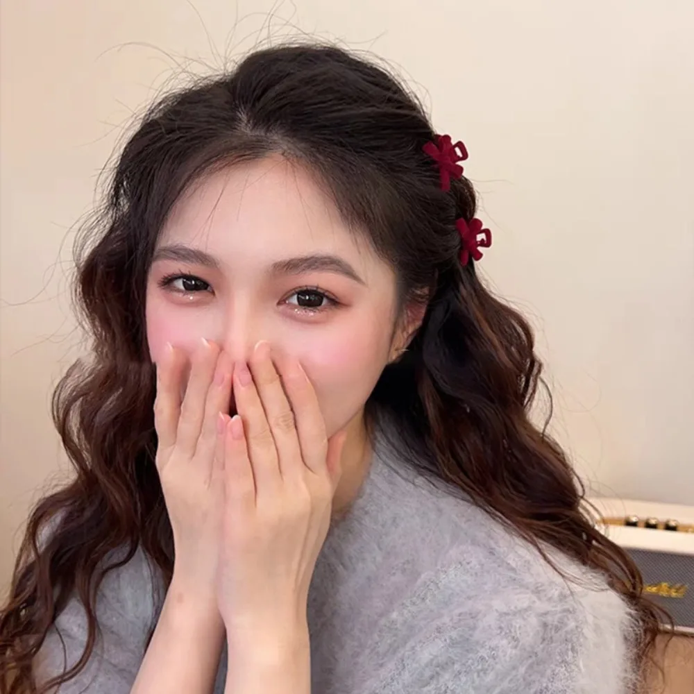 Klip ambil kepala putri busur beludru, jepit rambut samping terompet hitam, klip rambut poni untuk wanita gadis