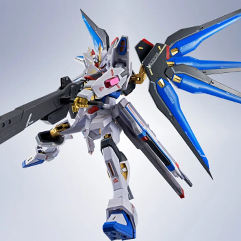 ฟิกเกอร์อนิเมะของแท้จาก Bandai THE ROBOT SPIRITS รุ่น ZGMF/A-262B Strike Freedom Gundam Type II ของเล่นแอคชั่นฟิกเกอร์สำหรับเด็กผู้ชาย ของขวัญสำหรับเด็ก