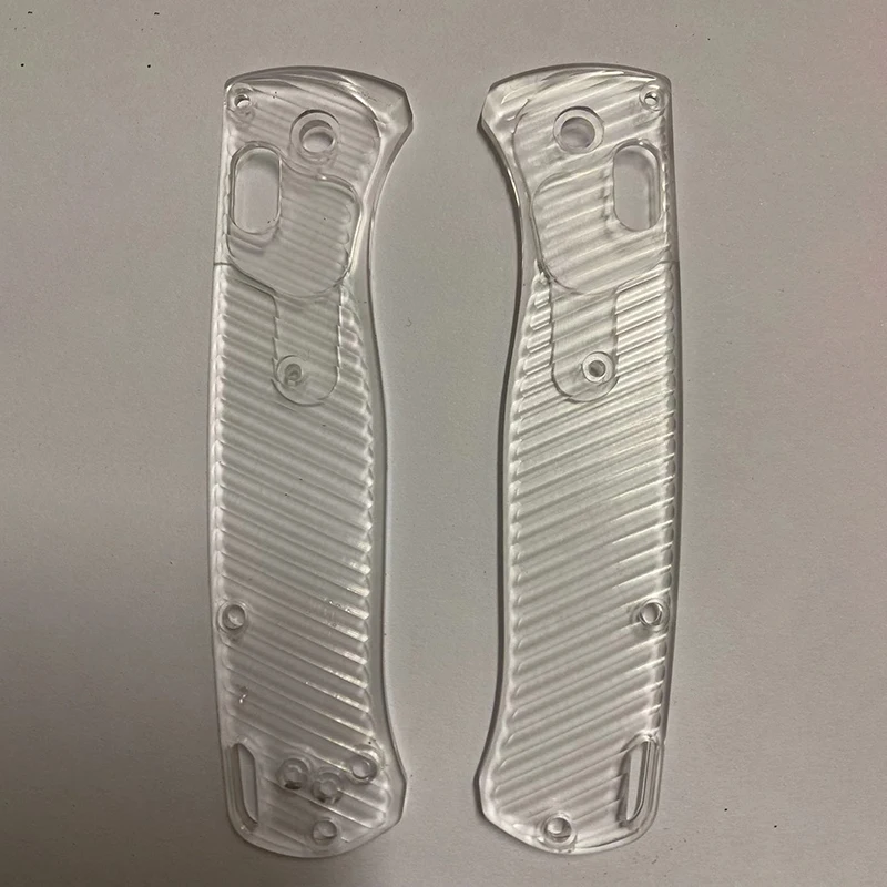 

1 Pair Twill Pattern Transparent Acrylic Knife Grip Handle Scales For Genuine Benchmade Bugout 535 Knives DIY Make Accessories