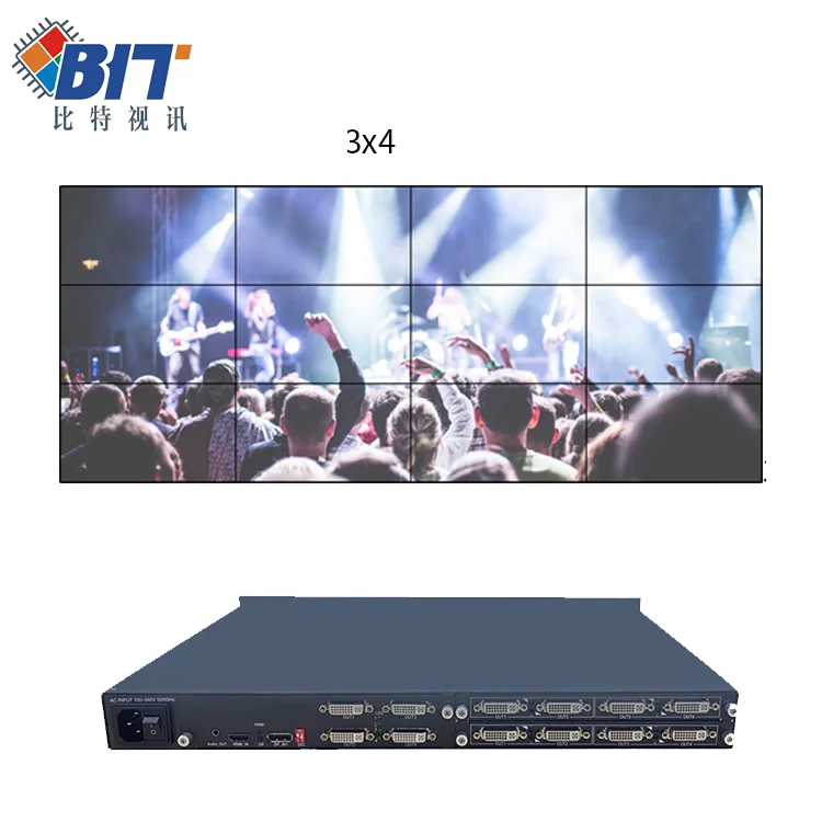 

Профессиональный 12-канальный контроллер Bitvisus 8K/4K для видеостен — настраиваемое разрешение, многоканальный видеопроцессор, металлический корпус