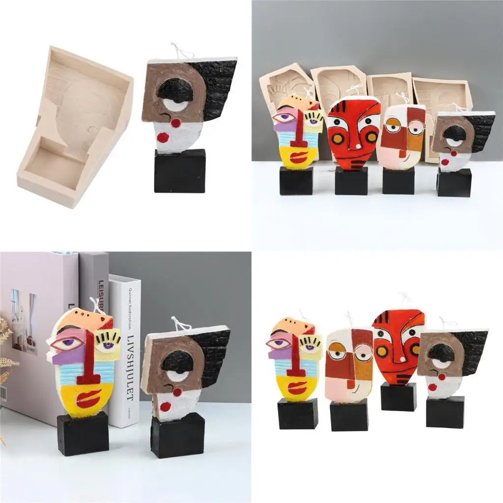 

J78F художественная силиконовая форма для лица, сделай сам, форма для выражения свечи, мыла, аксессуар для ручной работы, формы