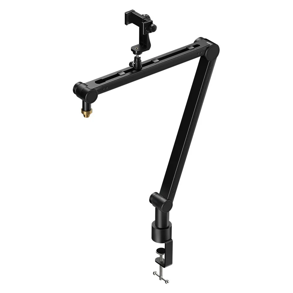 

Professional studio slim microphone arm, dual-purpose phone holder with extended riser cable management, adjustable microphone h