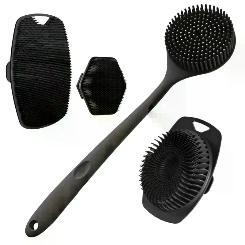 conjunto-de-4-escovas-de-banho-de-silicone-com-cabo-longo-para-corpo-e-rosto-massagem-esfoliante-suave-limpeza-profunda-com-cabo-antiderrapante