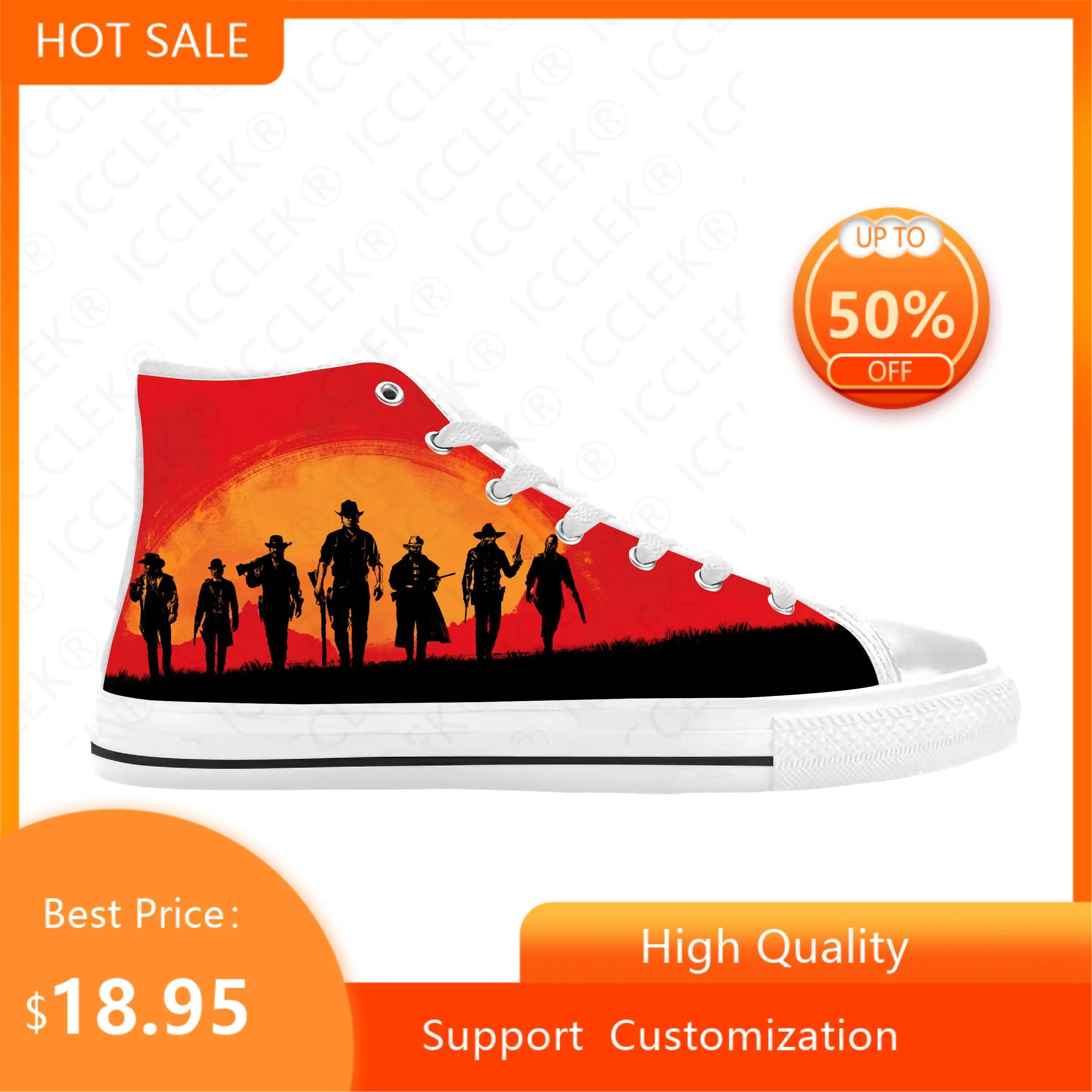 

Кроссовки мужские/женские из ткани с высоким берцем и 3D принтом