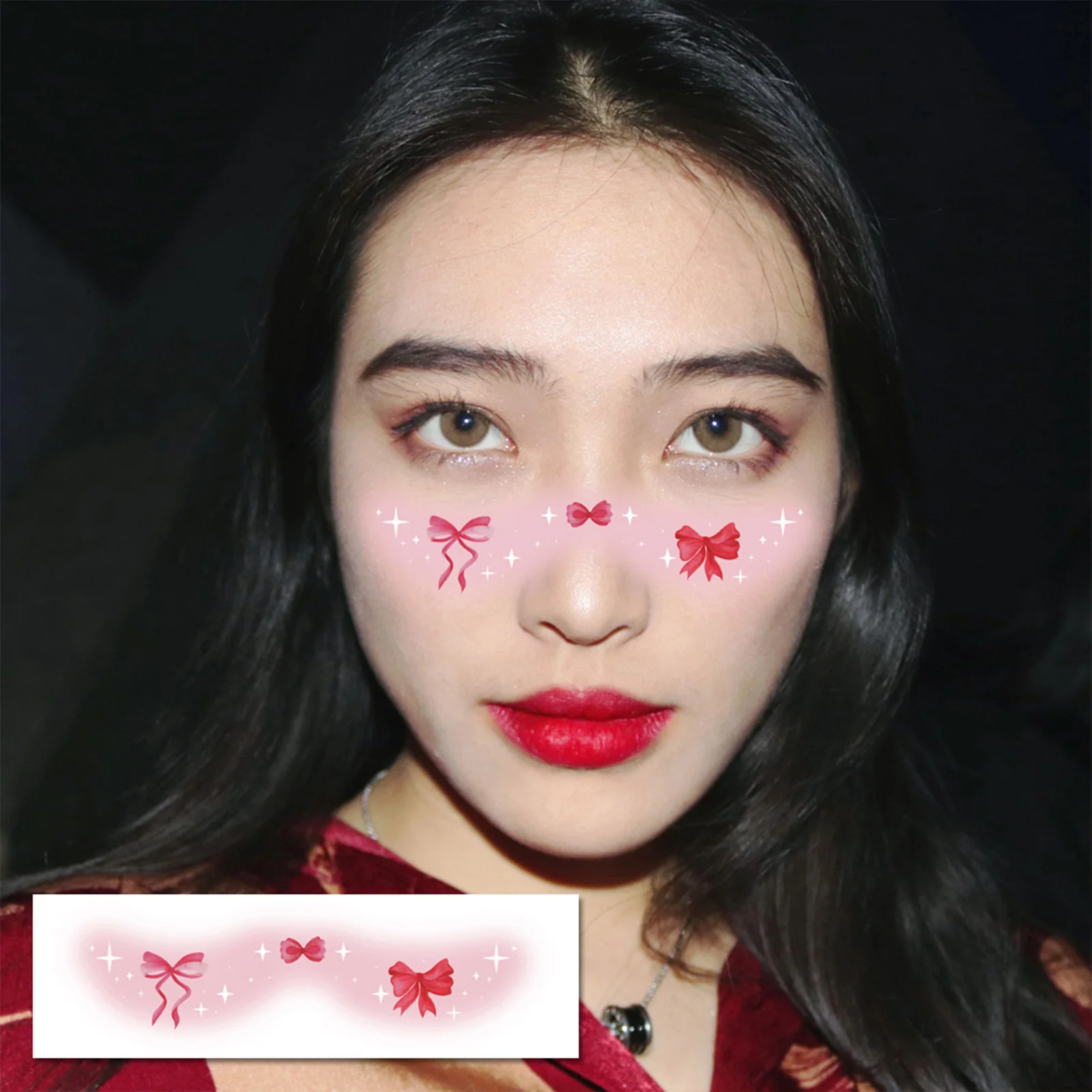 Makeup Blush Tattoo Sticker Easy to Use Party Cosplay Tattoo Supplies Suitable for Party Vacations Outfit