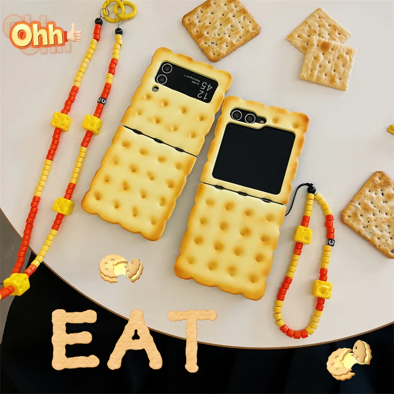 Creative Cookies for Samsung Galaxy Z Flip 8 7 6 5 Protective Back Cover for ZFlip8 ZFlip6 ZFlip7 Case Shell