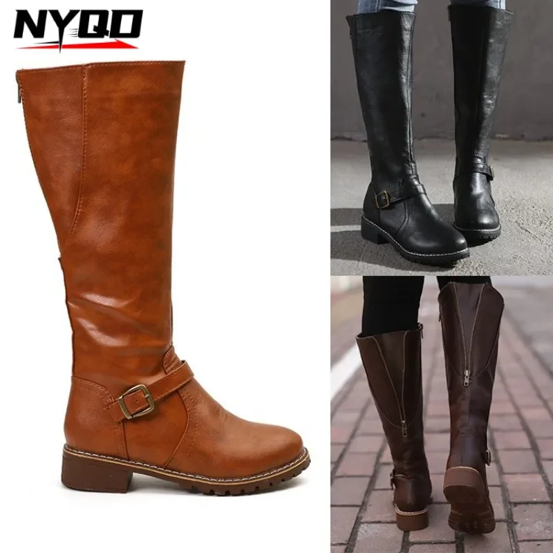 

Обувь, женские ботинки, модные удобные непромокаемые коричневые высокие сапоги для женщин, высокие сапоги до бедра больших размеров, Botas De Mujer 2023