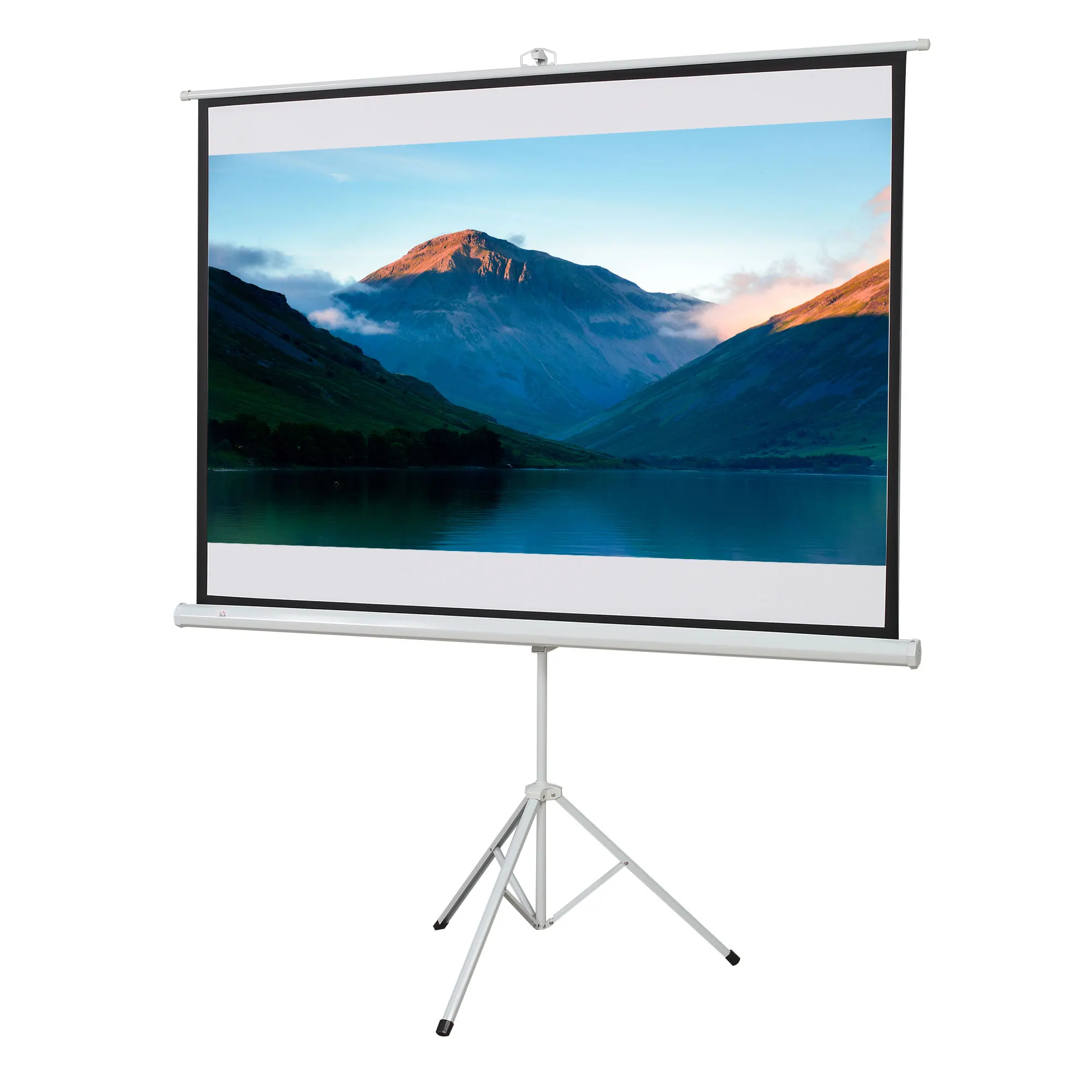 HOMCOM projectiescherm met statief Opvouwbaar 84 inch 4K HD-scherm, in hoogte verstelbare videoprojector, ideaal voor thuisbioscoop, binnen/buiten filmen