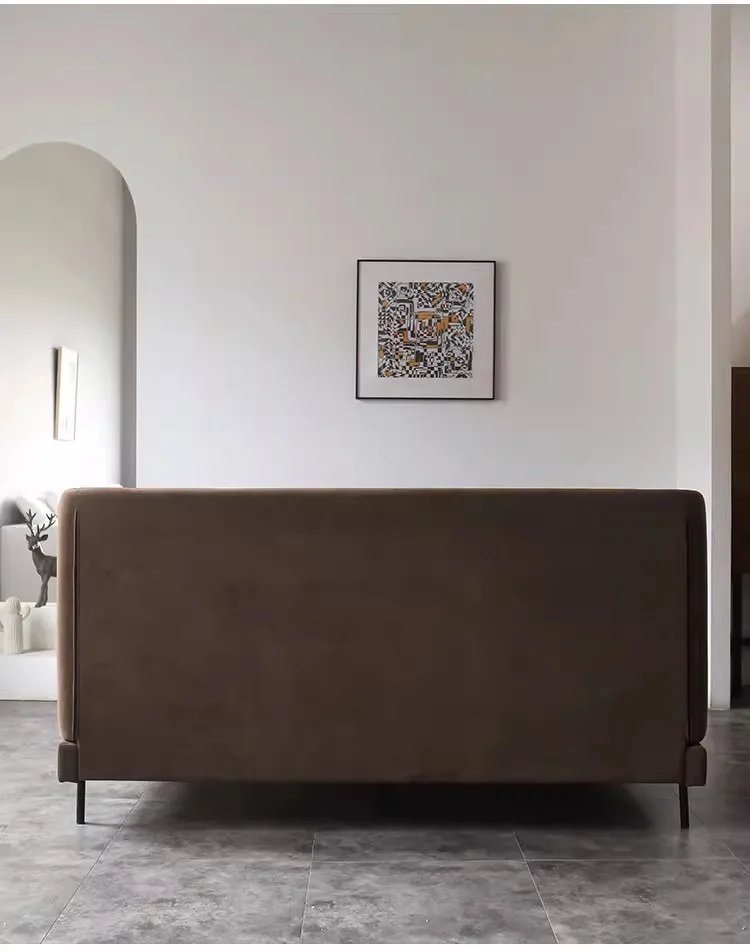 Minimalist master bedroom velvet fabric bed bedroom soft floating bed