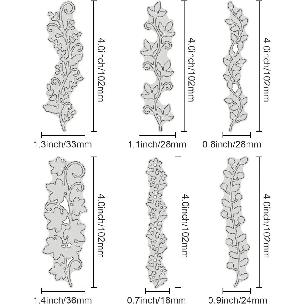 6pcs Flower Lace Metal Cutting Dies Maple Leaves Vines Leaves Pattern Template s for DIY Scrapbooking Greeting Cards Making