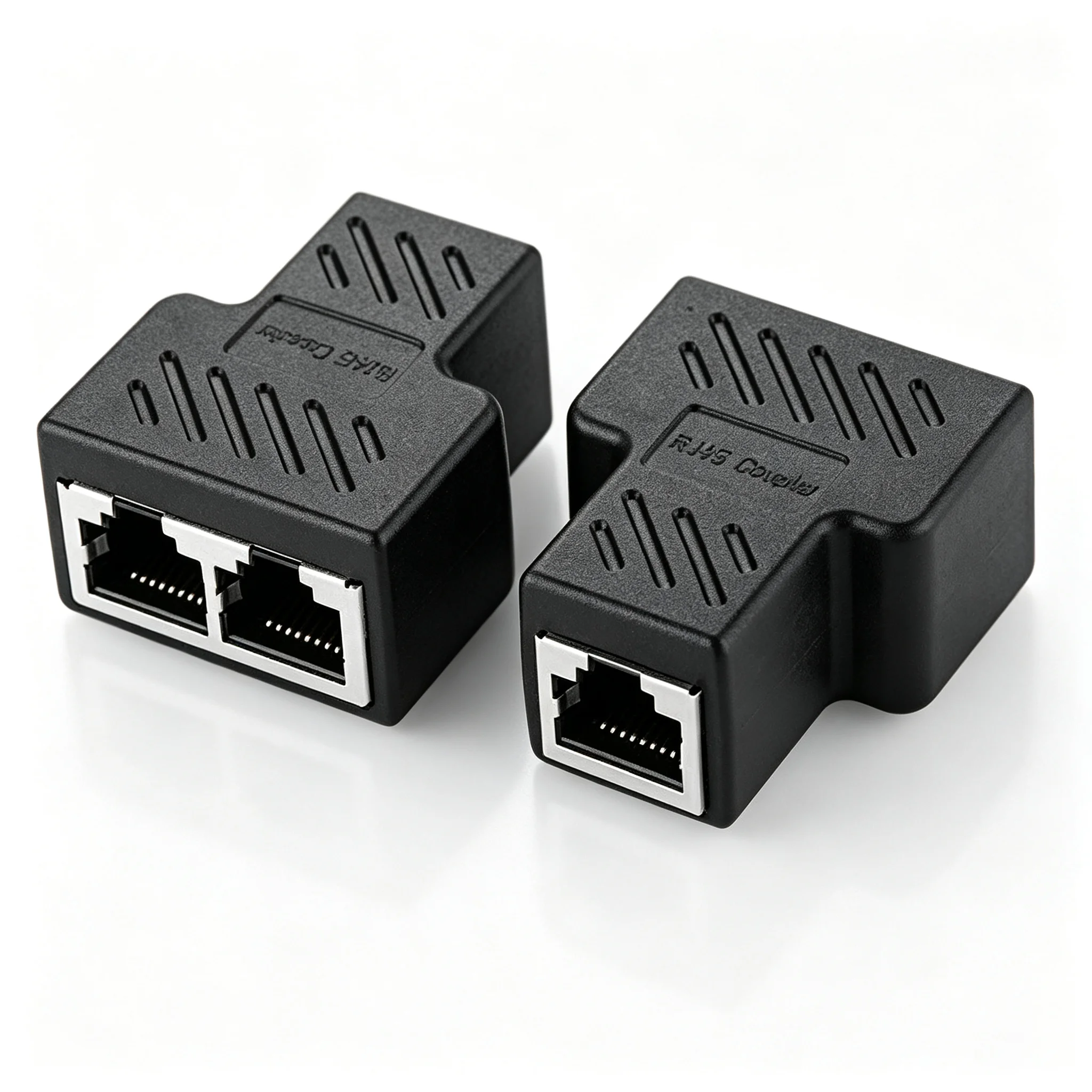 [2Pcs] RJ45 1 to 2 Splitter Adapter, Ethernet Network 1 Female Input to 2 Female Output Coupler for Cat5e Cat6 Cable