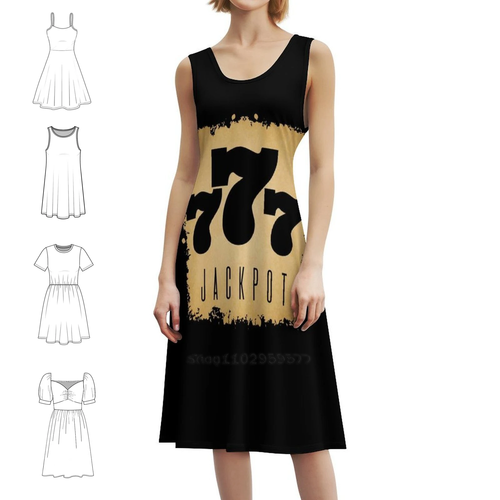 

Casino Jackpot Jackpot Vintage Bohemian Dress Puff Sleeve Or Sleeveless Options For Women Dress Casino Black Jack Blackjack
