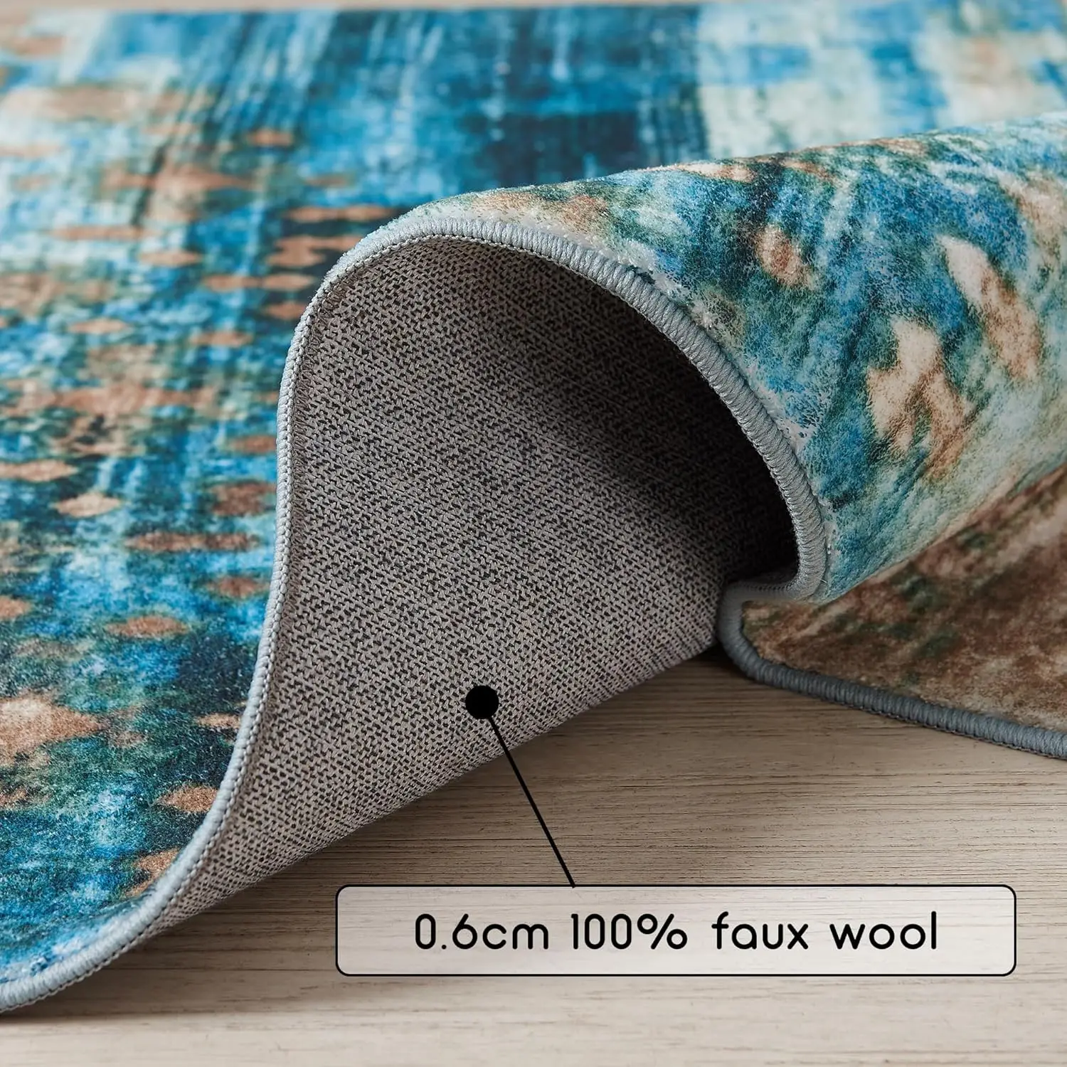 

Washable Vintage Area Rug, 3X5 Entryway Rug Washable Boho Floral Medallion Bohemian Floor Mats Non-Slip Throw Rug For Bedside