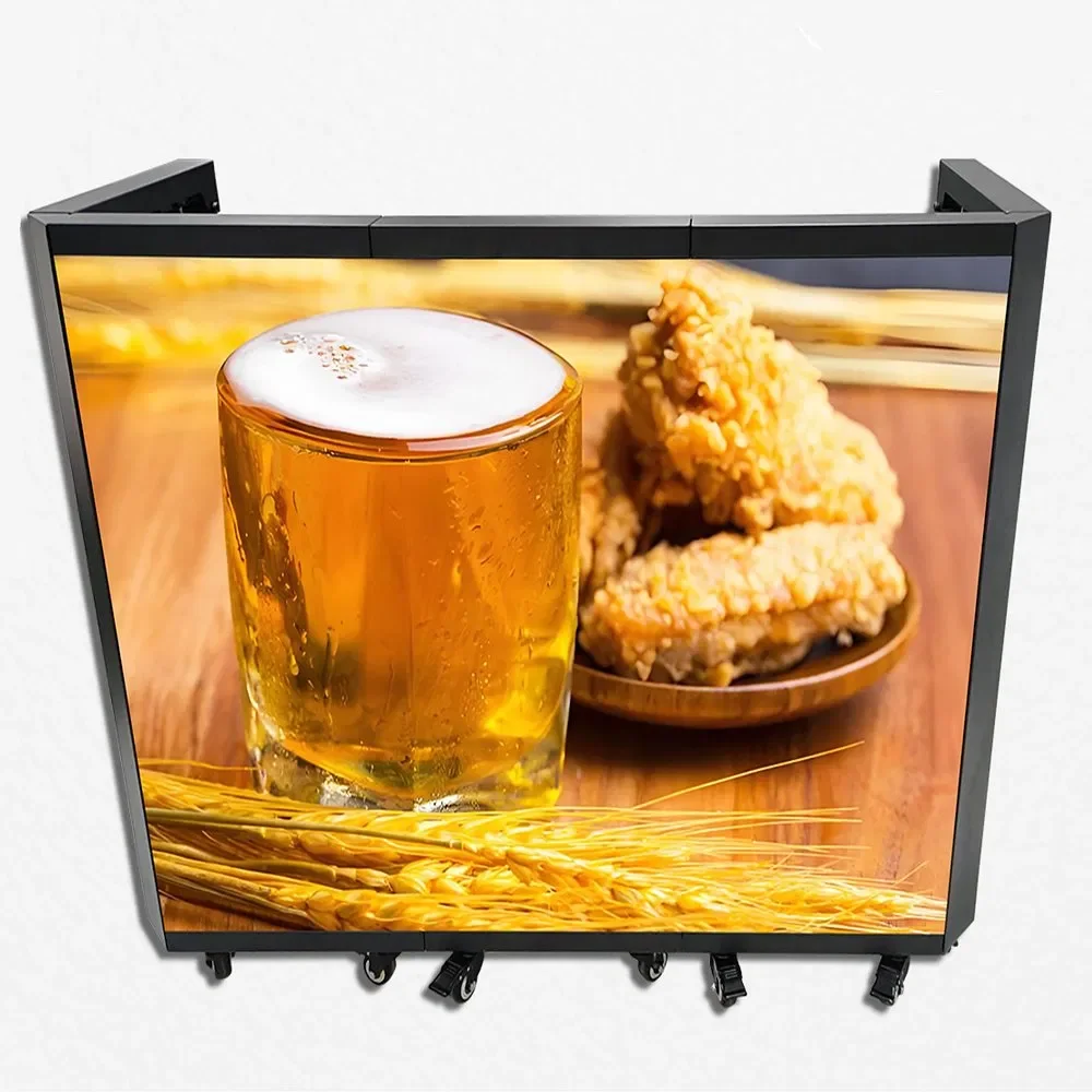 Foldable RGB LED DJ Booth Digital Signage Screen For Bar Reception Indoor Outdoor Event