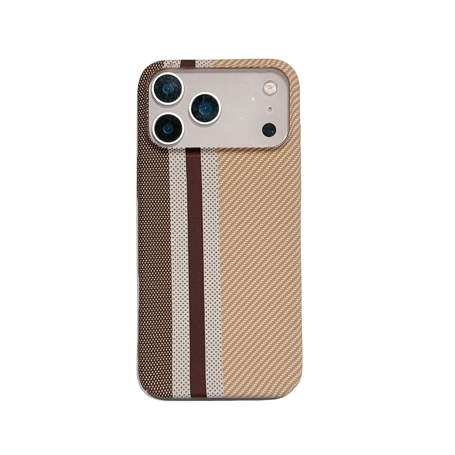 Large Kong Kevlar Carbon Fiber Stripe Texture Hard PC Case for iPhone 18 17 Air 16 15 14 Plus 13 12 Pro Max 11 Shockproof Cover