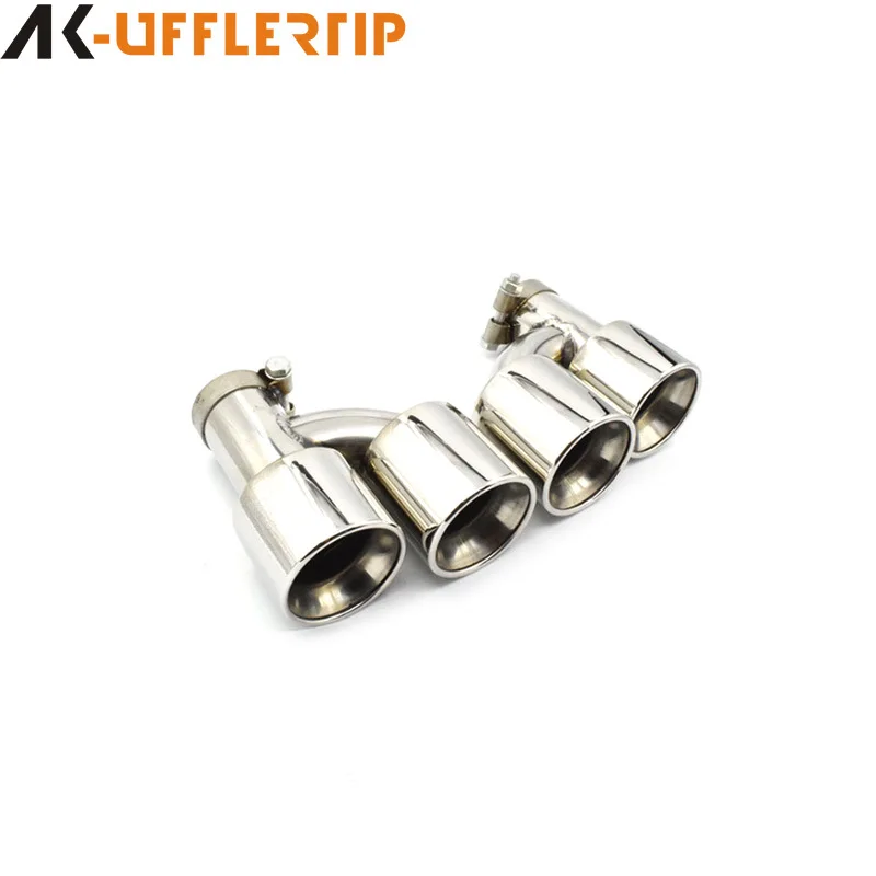 مناسبة لسيارات BMW 5 Series F10/F18/520/525/530/535 تعديل M5 مزدوج خارج أربعة ذيل الحلق ماسورة العادم