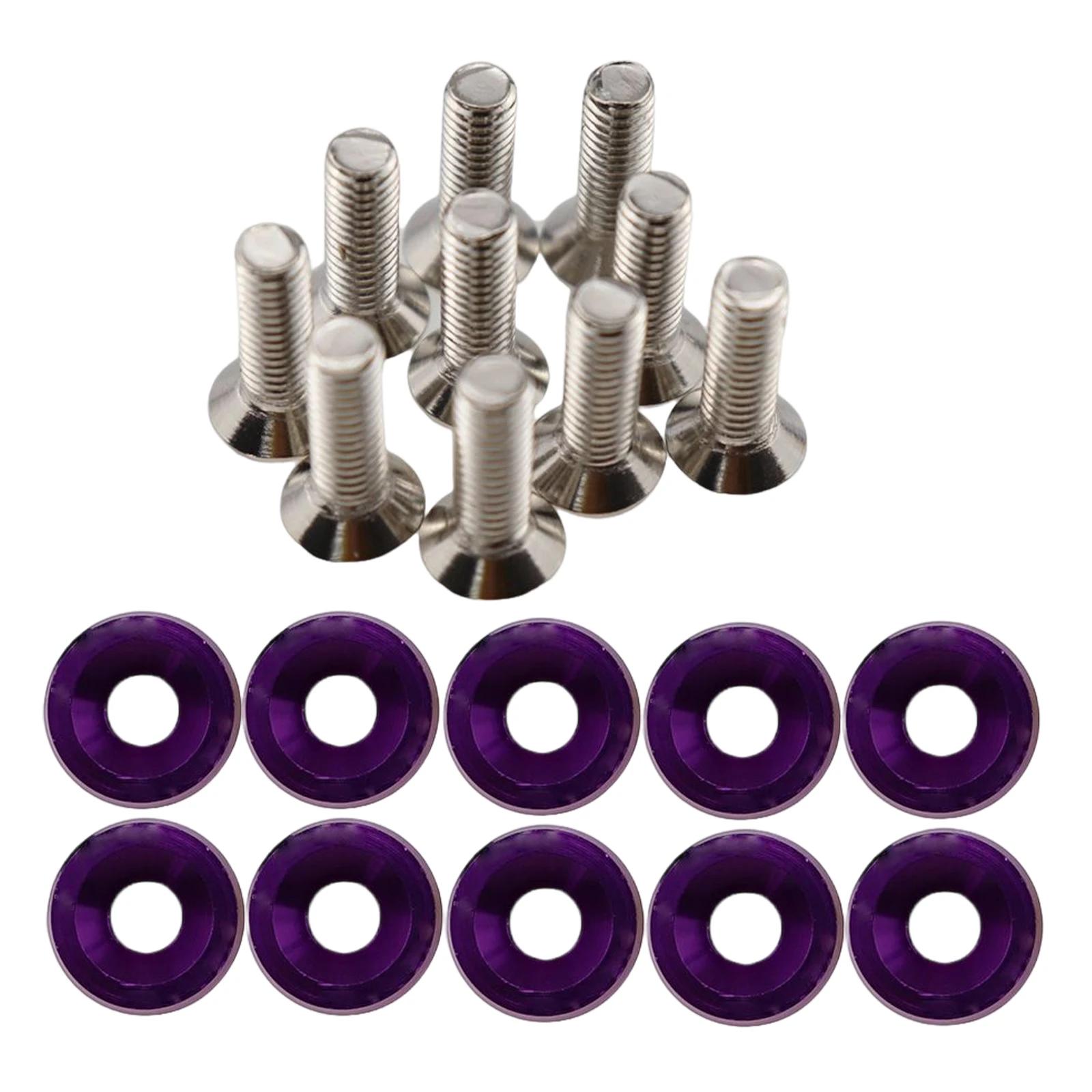 20Pcs Car Modified Screws Gasket Stainless Steel Aluminum Trim Bolts Screws Car Modified Hex Fasteners Fender Washer