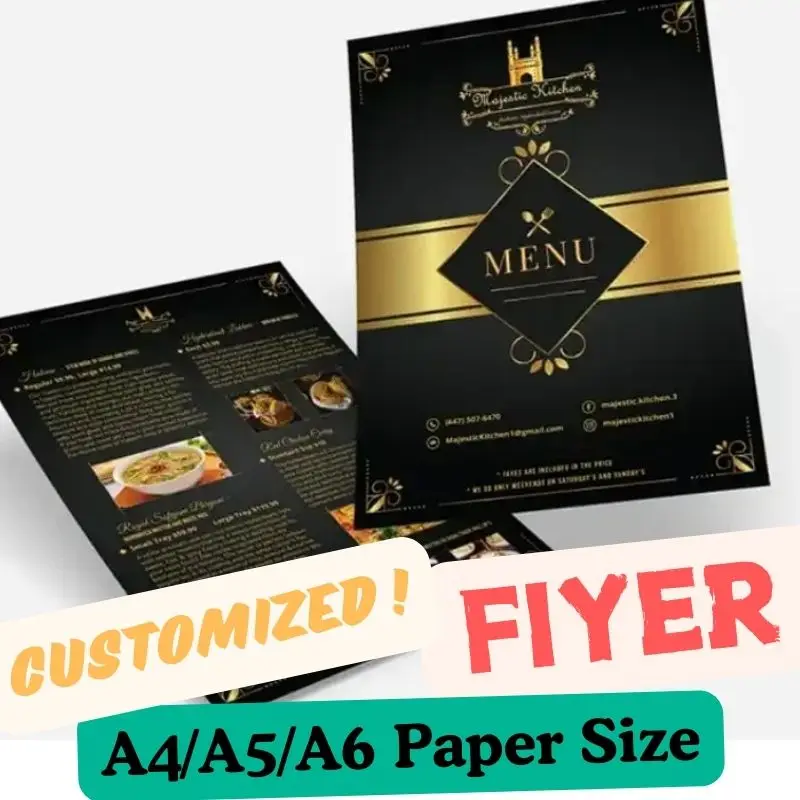 100/200pcs size A5 A6 Custom Leaflet Flyers Printing Services Outdoor Advertising Manua Printing Poster