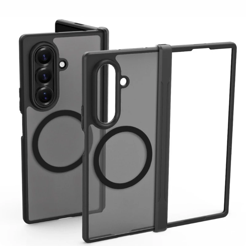 Clear Matte Magnetic Case With Hinge Protection For Samsung Galaxy Z Fold 8 Wide 7 6 5 4 Transparent Hard Shockproof Phone Cover