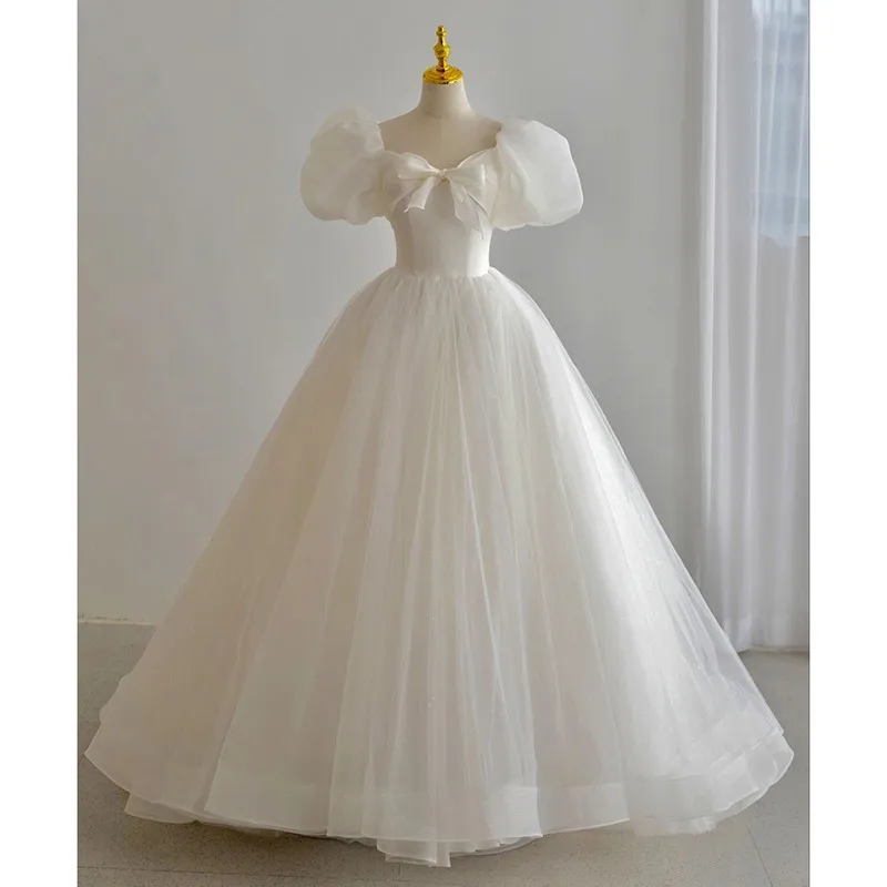 Light Wedding Dress New Bride Ball Gowns Lace Up Plus Size Wedding Dresses Vestido De Noiva Princess Dresses